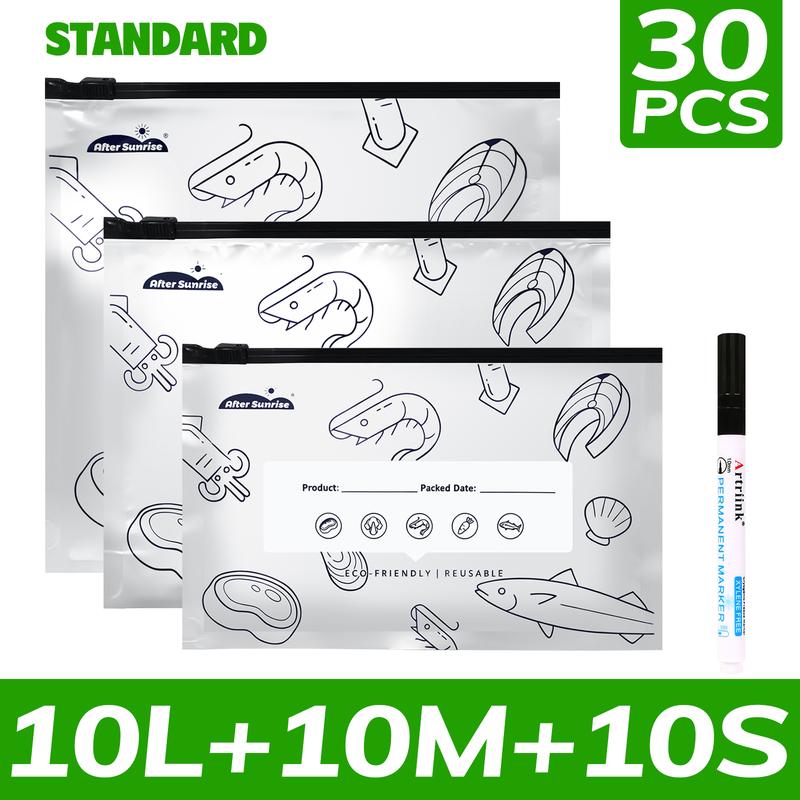 Reusable Freezer Storage Bags – Resealable Food Pouches