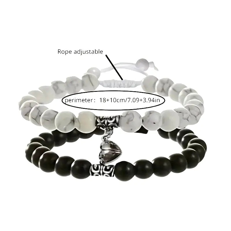 Sun & Moon Couple Jewelry Set – 2 Necklaces + 2 Bracelets