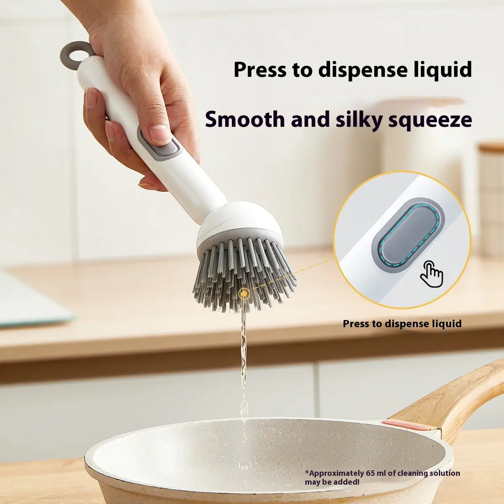 6-in-1 Soap Dispensing Dish Brush – Rotating Kitchen Scrub Brush