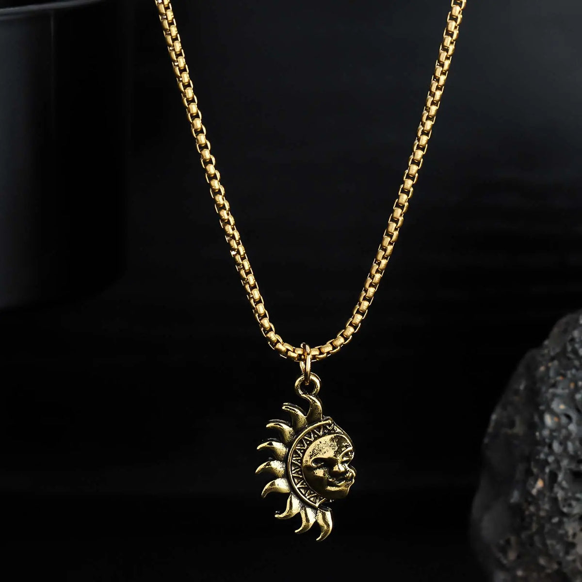 Matching Sun & Moon Couple Necklace Set
