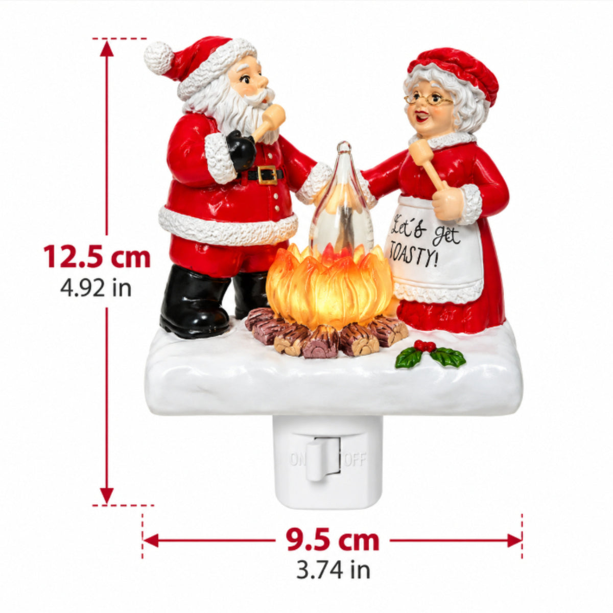 Santa & Mrs. Claus Fireside Christmas Night Light