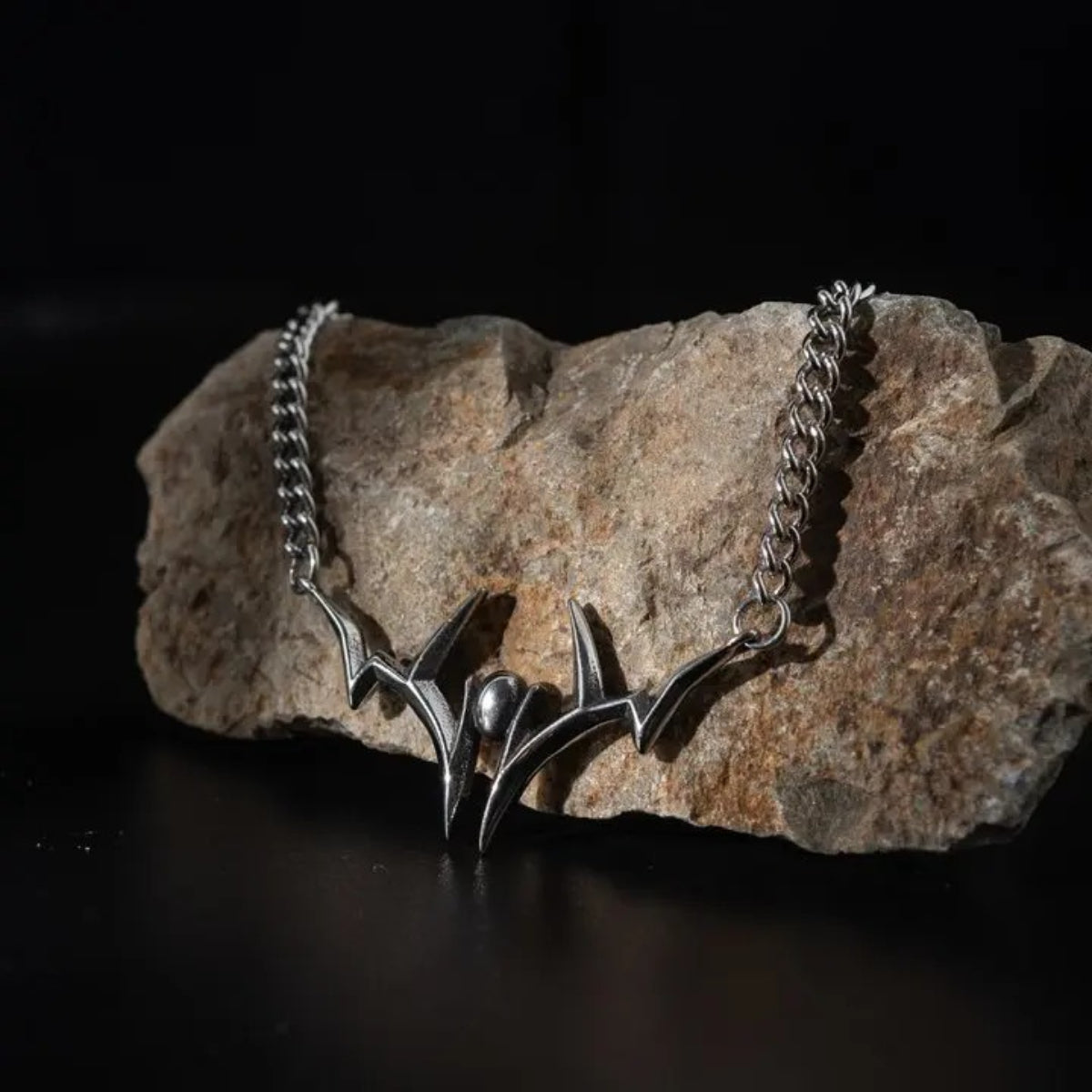 Gothic Mark Pendant Necklace – Titanium Steel Dark Statement Jewelry