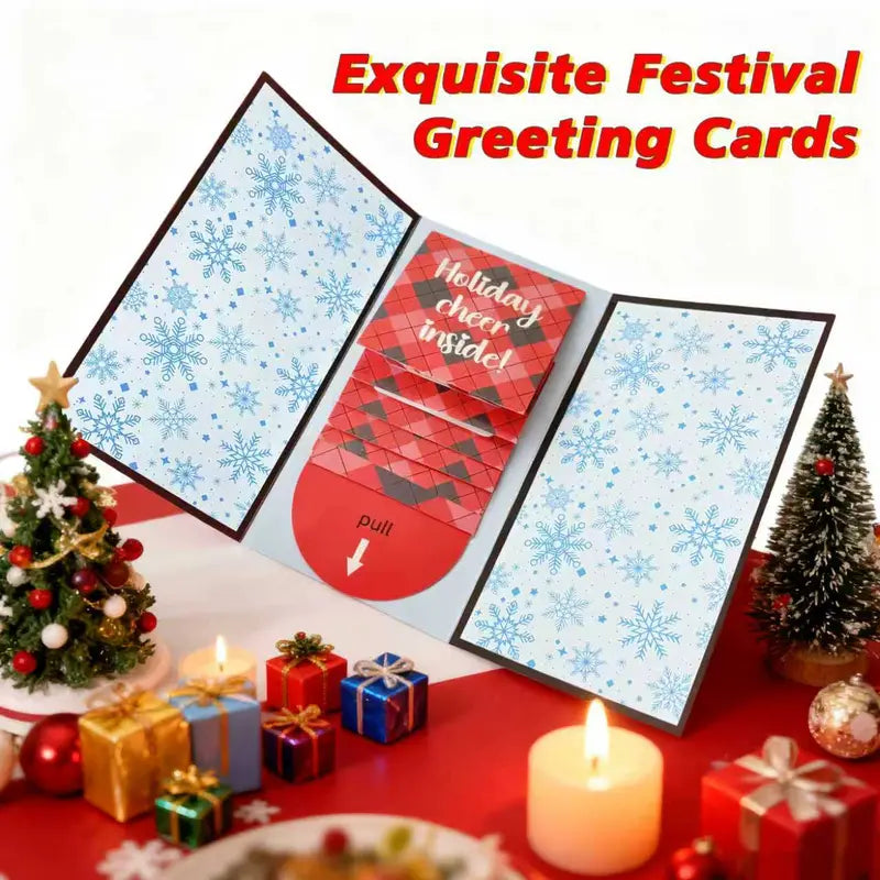 Interactive Waterfall Pull-Tab Greeting Card