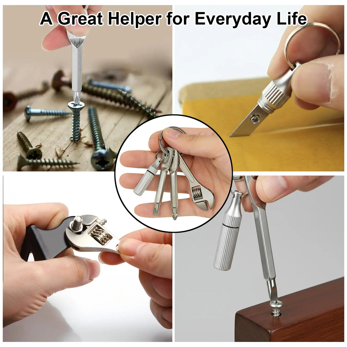 4-in-1 Mini Tool Keychain – Compact EDC Repair Kit