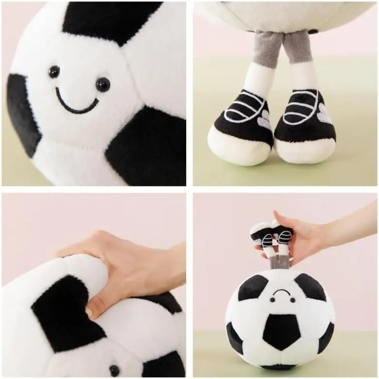 Cute Football Plush Toy – Soft Stuffed Soccer Ball Pillow for Kids & Fans
