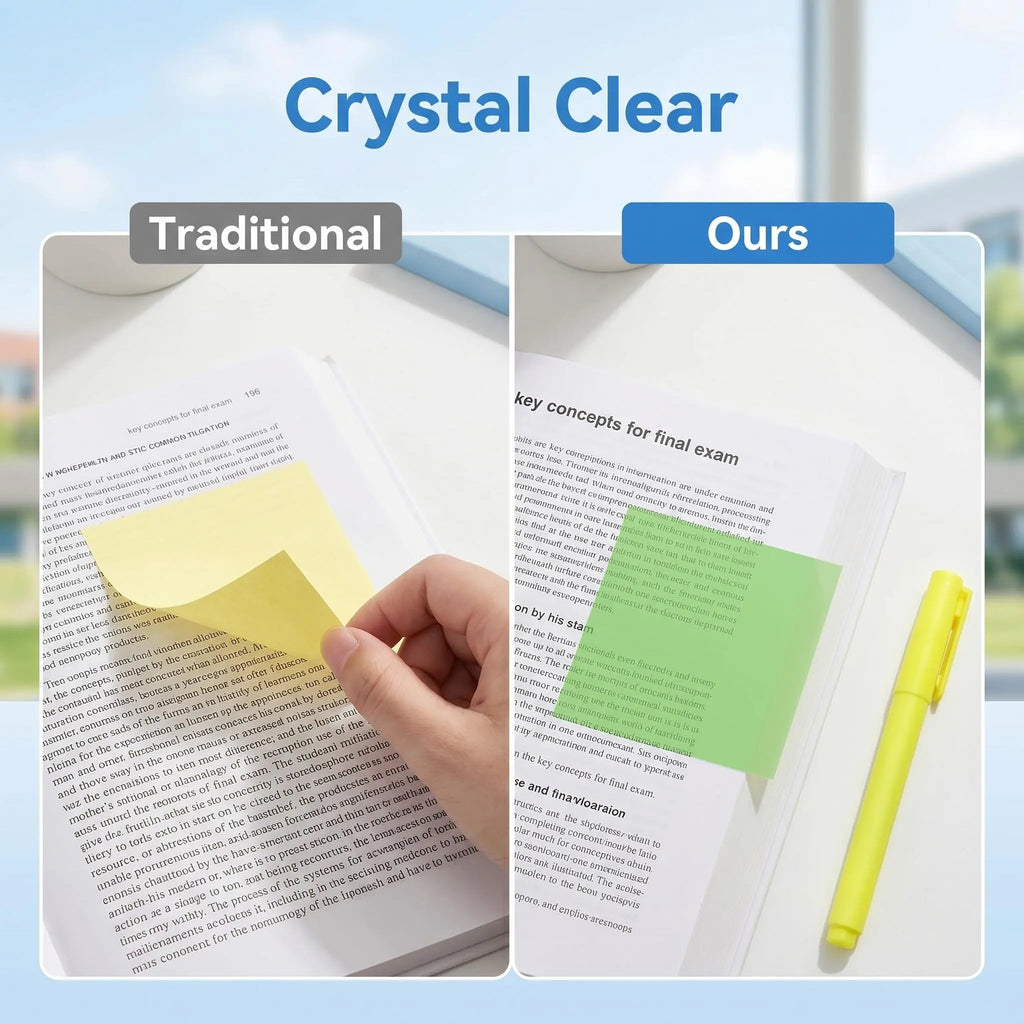 Cute Transparent Glitter Pull-Out Sticky Notes