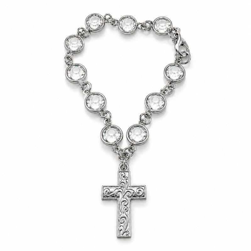 Crystal Cross Car Steering Wheel Charm