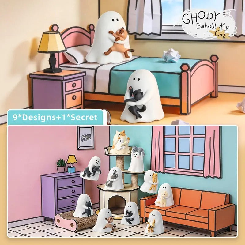 Cute Ghost & Cat Blind Box – Kawaii Collectible Figurine