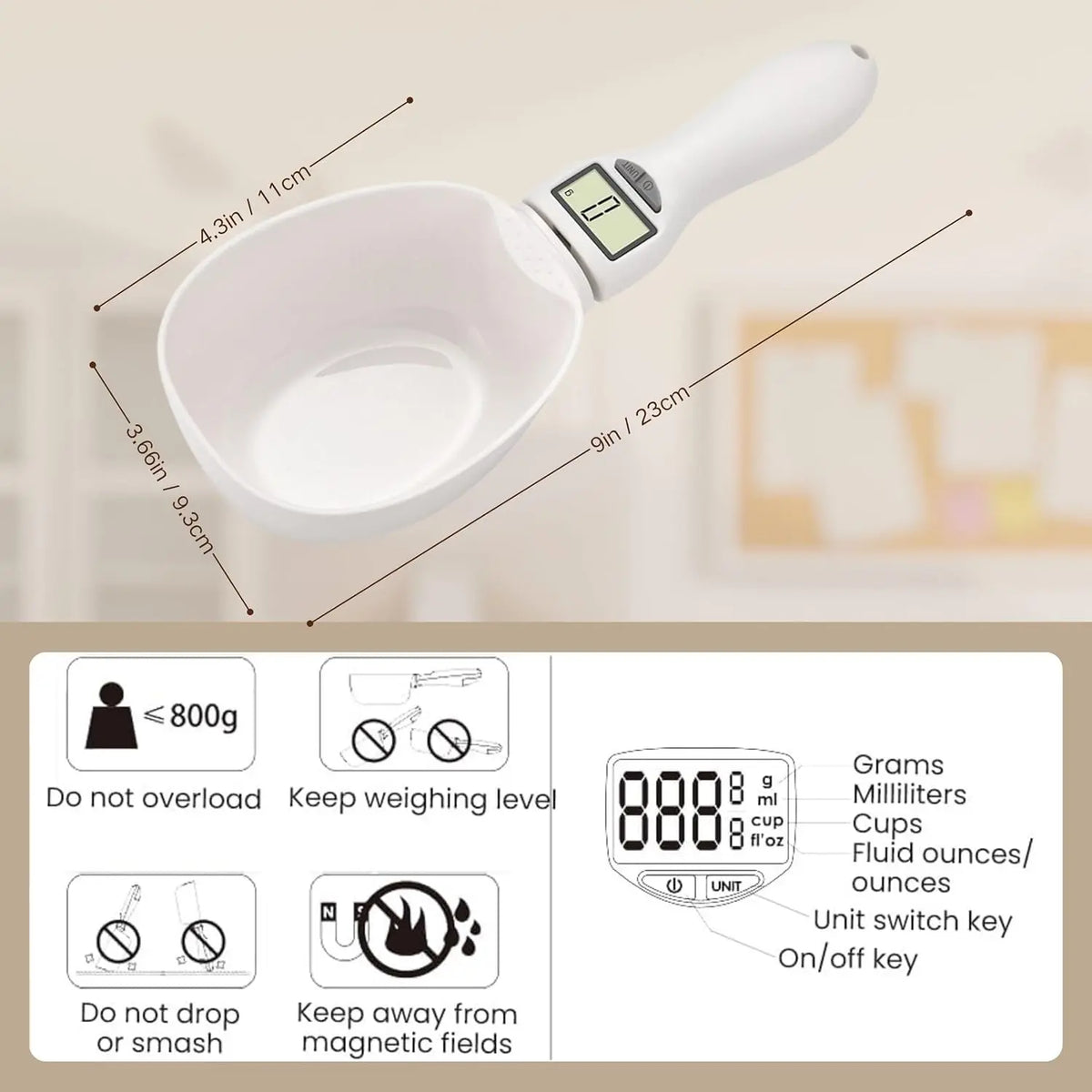 Digital Measuring Scoop Scale for Cooking & Baking