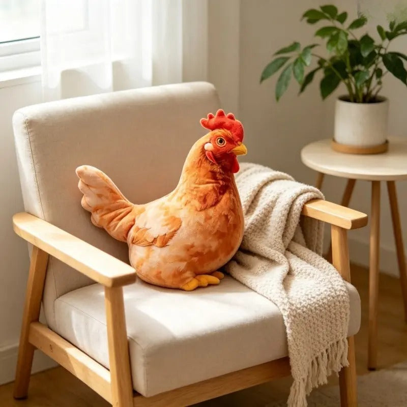 Realistic Chicken Plush Pillow