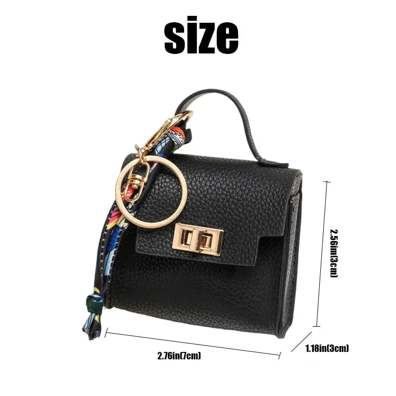 Mini Handbag Charm Keychain with Scarf