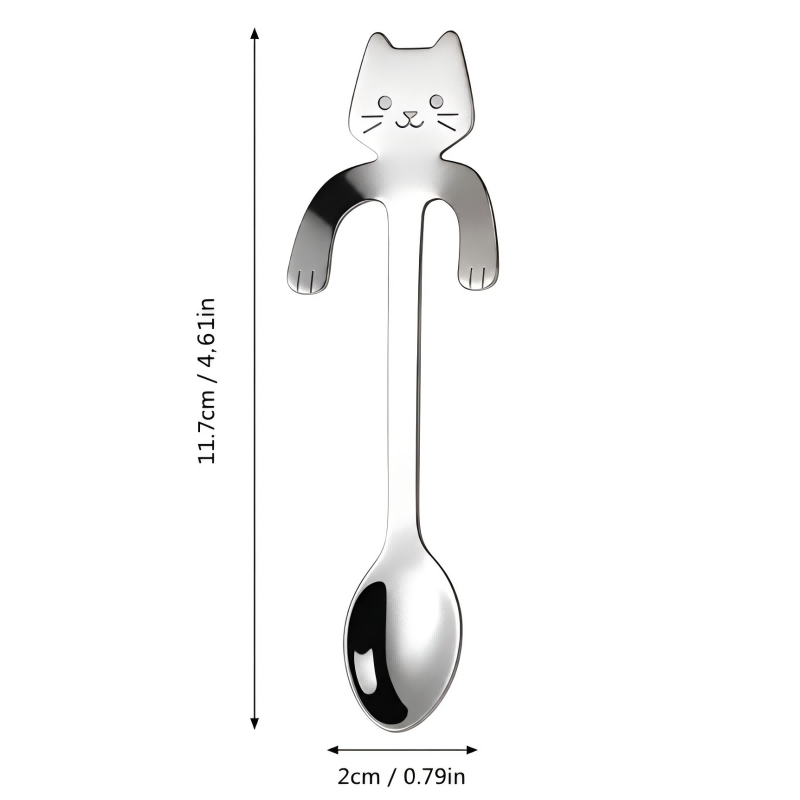 Cute Cat Hanging Spoon – Stainless Steel Coffee Spoon
