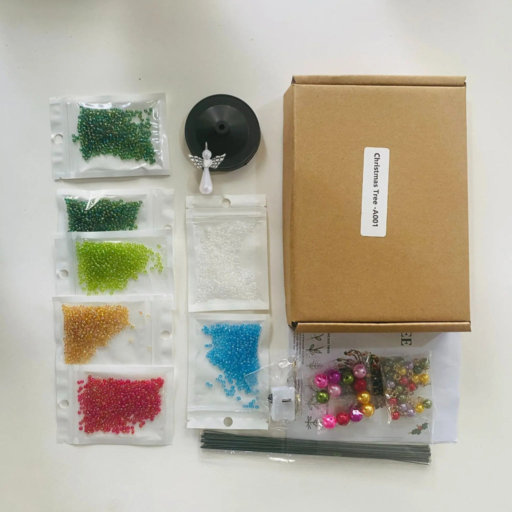 DIY Beaded Christmas Tree Kit – Crystal Holiday Craft Set
