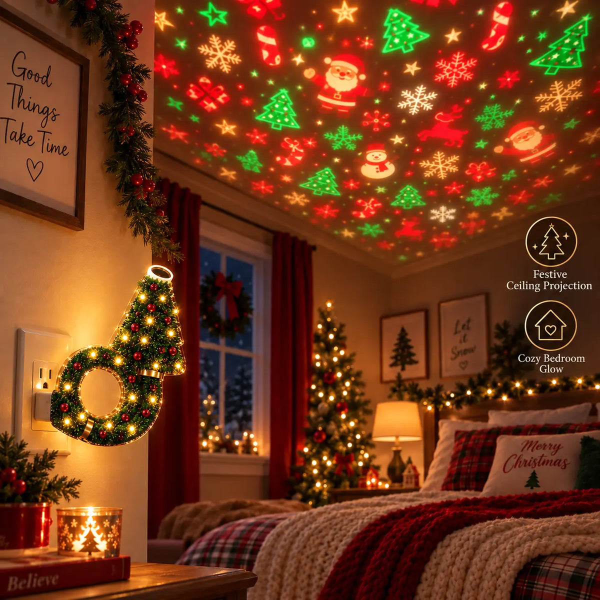 USB Christmas Projector Light – 6+ Holiday Patterns
