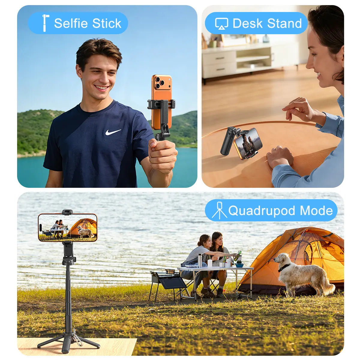 4-in-1 Mini Selfie Stick & Phone Tripod