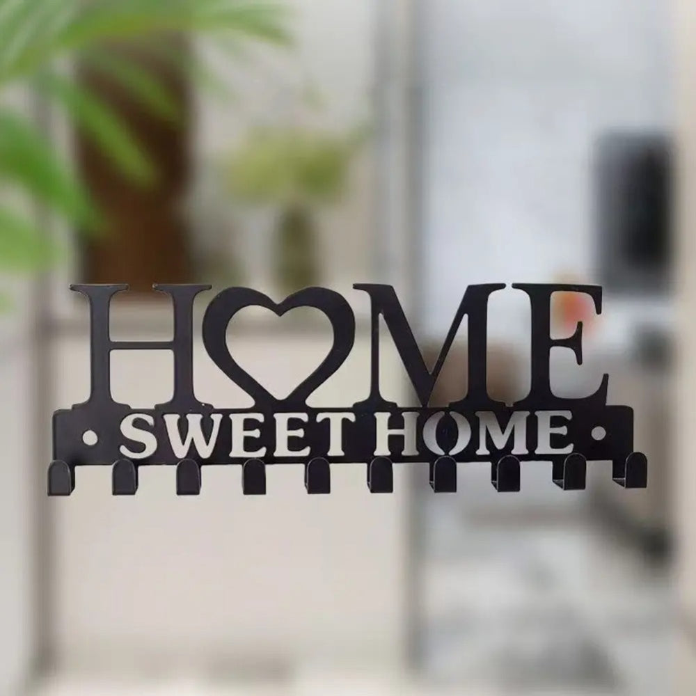 Home Sweet Home Wall-Mounted Key Holder & Entryway Organizer