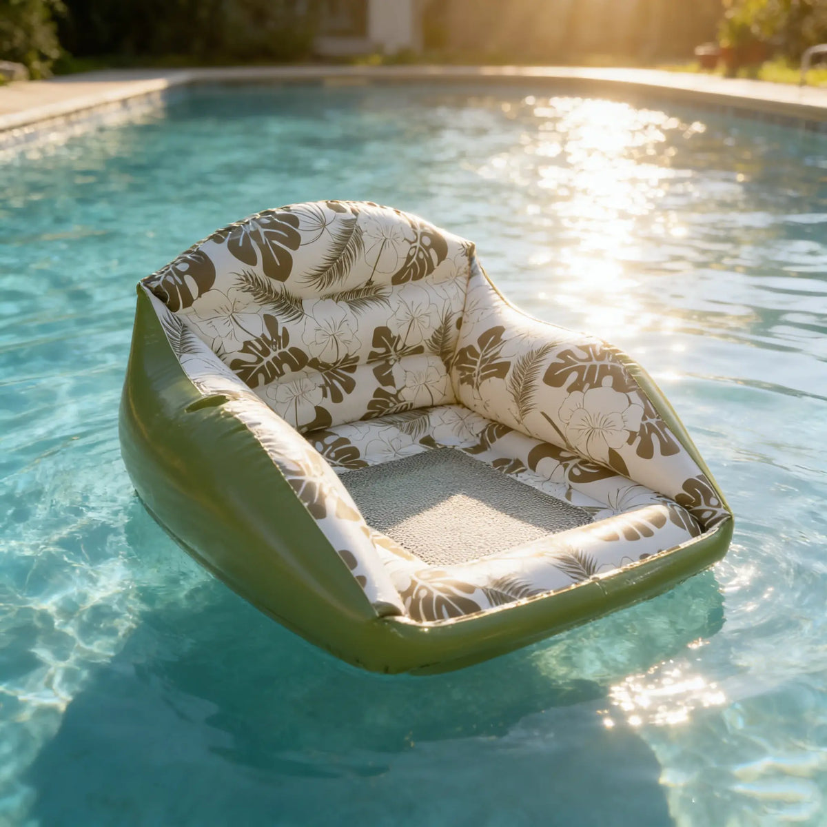 Tropical Inflatable Pool Float Chair with Cup Holder