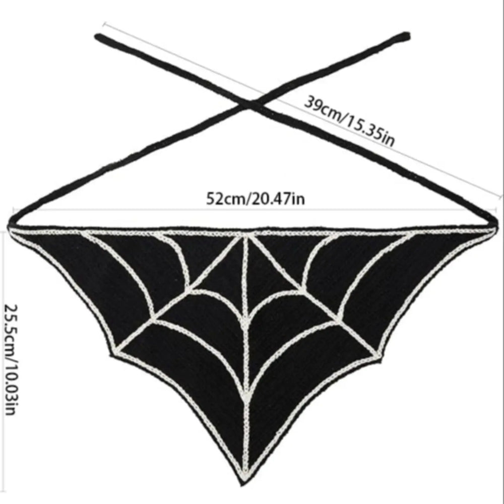 Halloween Crochet Spider Web Hair Scarf – Gothic Headband