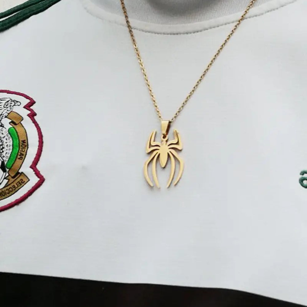 Stainless Steel Spider Pendant Necklace
