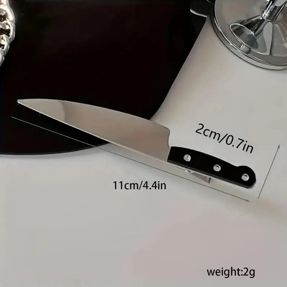 Mini Knife Shaped Hair Clips – Novelty Metal Hair Accessories