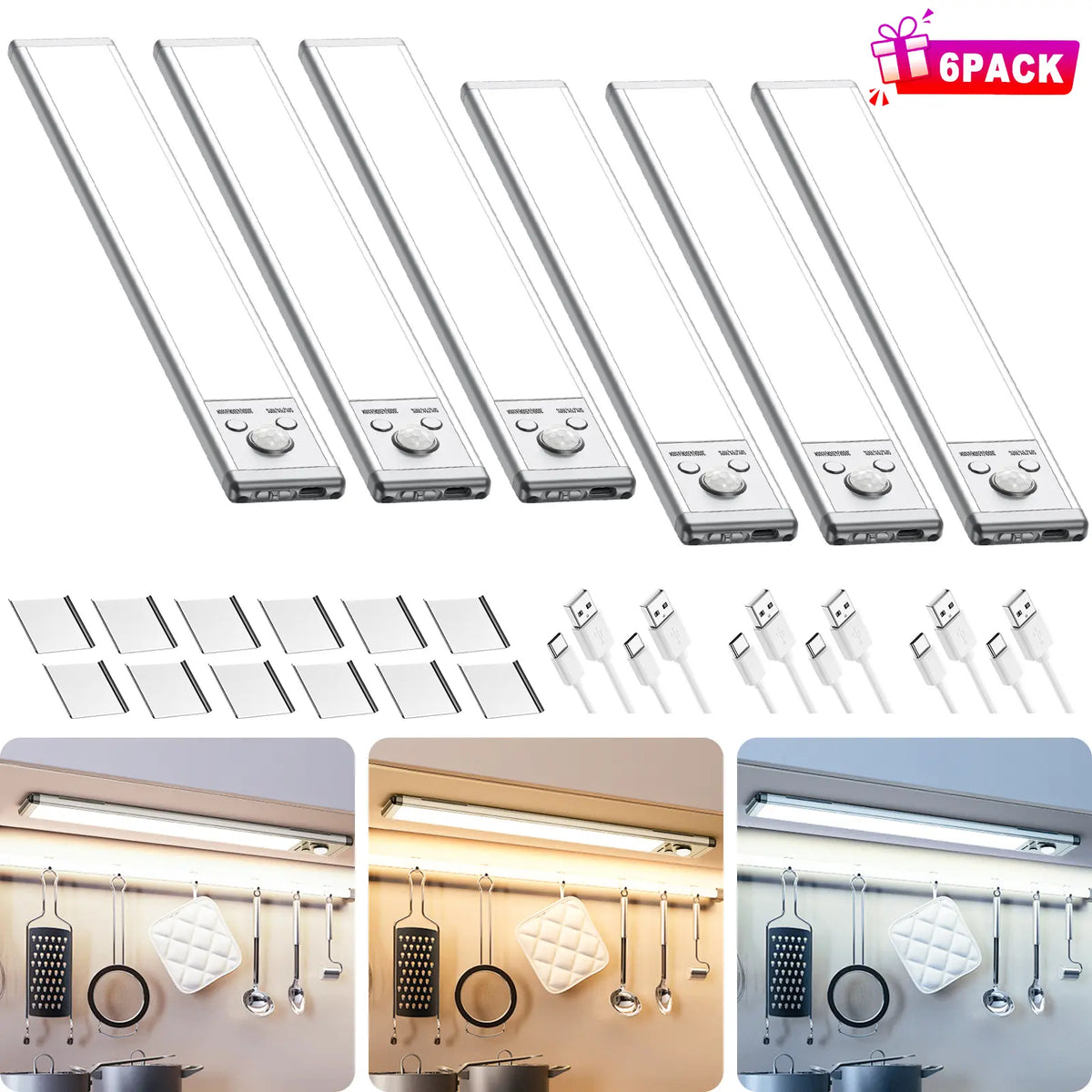 Rechargeable Motion Sensor Magnetic Cabinet Light