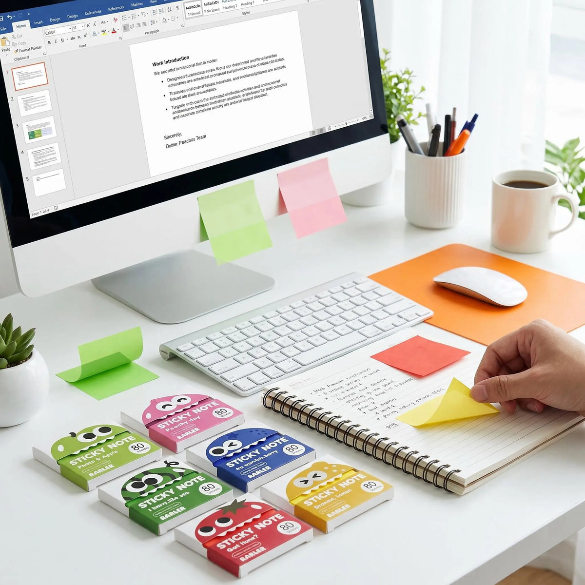 Cute Transparent Glitter Pull-Out Sticky Notes
