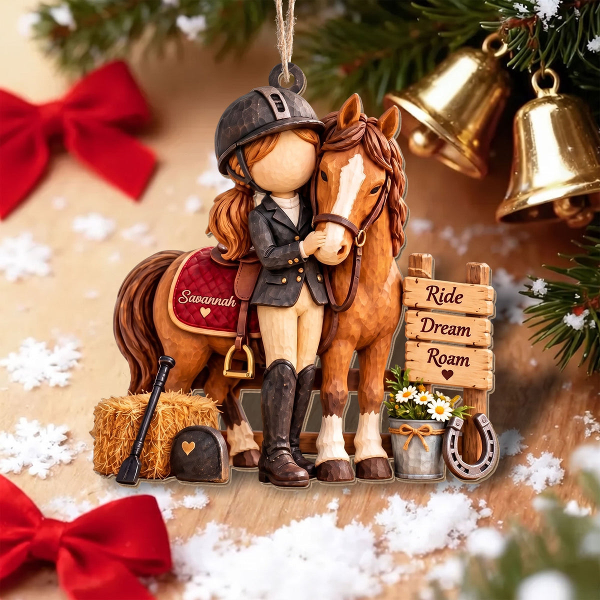 Ride Dream Roam, Personalized Custom Wood Ornament, Gift For Horse Lovers - 8