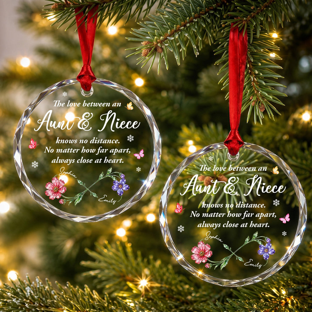 The Love Between An Aunt And Niece, Glass Ornament, Gift For Family - 3