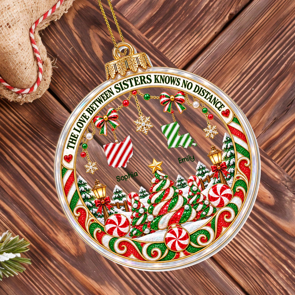 The Love Between Sisters, Personalized Ornament, Gift For Sister - 1