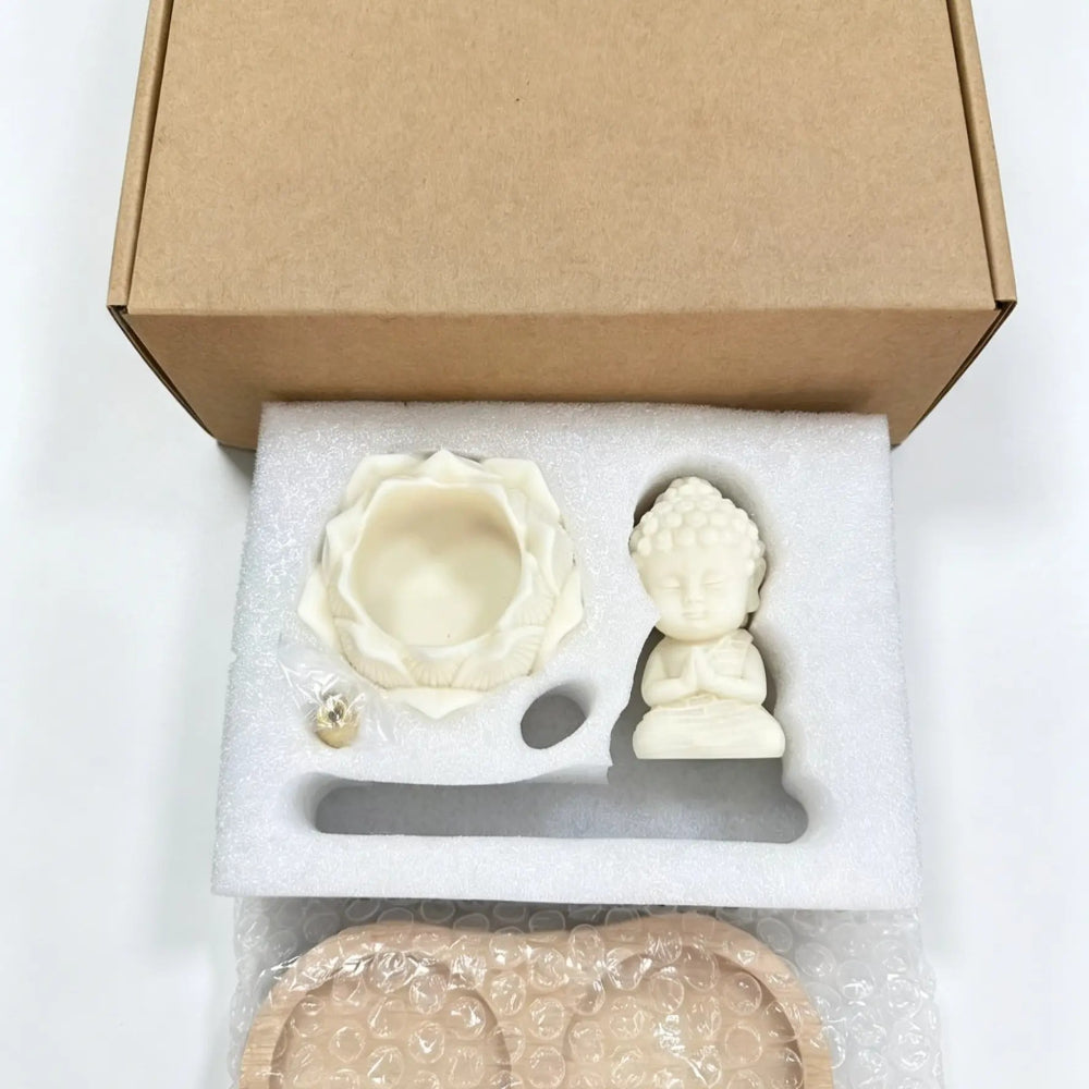 Buddha & Lotus Incense Holder Set