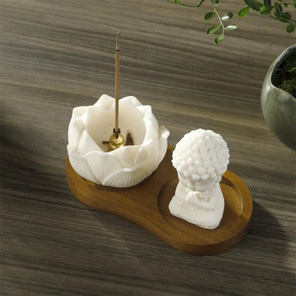 Buddha & Lotus Incense Holder Set