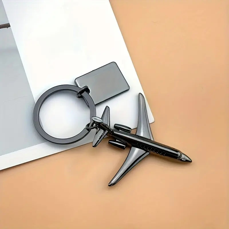 Metal Airplane Keychain – Mini Aircraft Key Ring