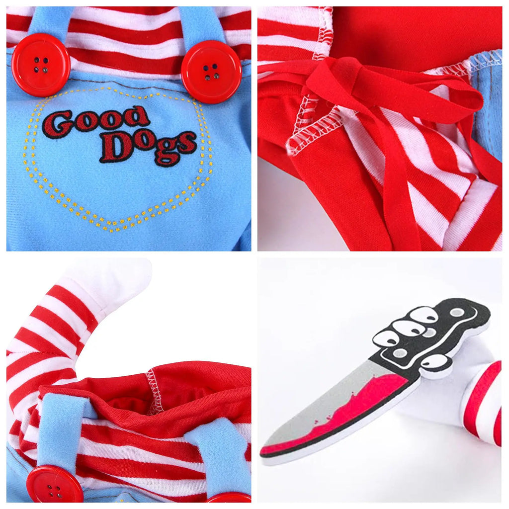 Funny Killer Doll Pet Costume with Wig