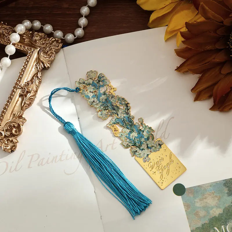 Vintage Art Metal Tassel Bookmarks