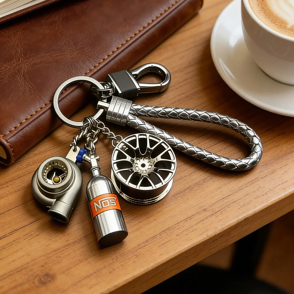 Racing Parts Metal Car Keychain