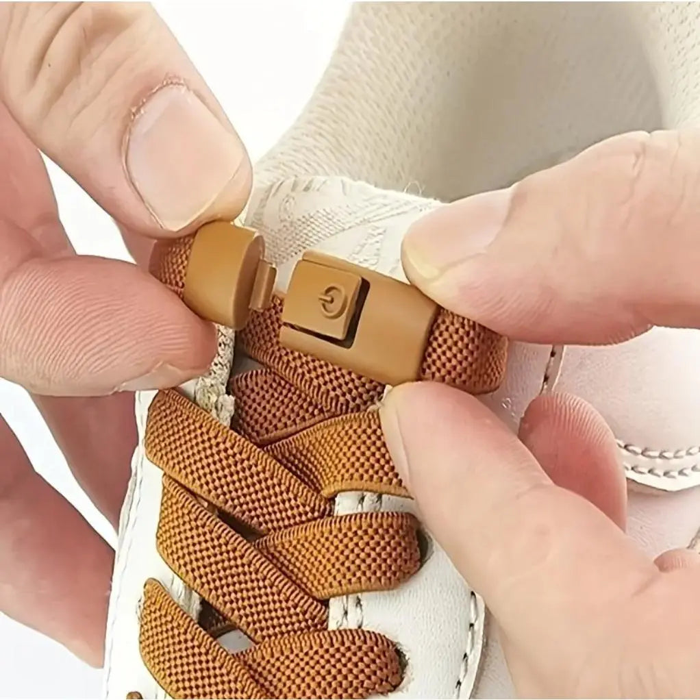 Adjustable No-Tie Elastic Shoelaces with Locking Buckle