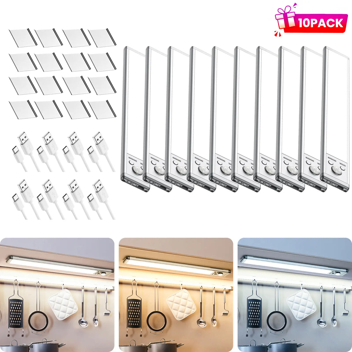 Rechargeable Motion Sensor Magnetic Cabinet Light