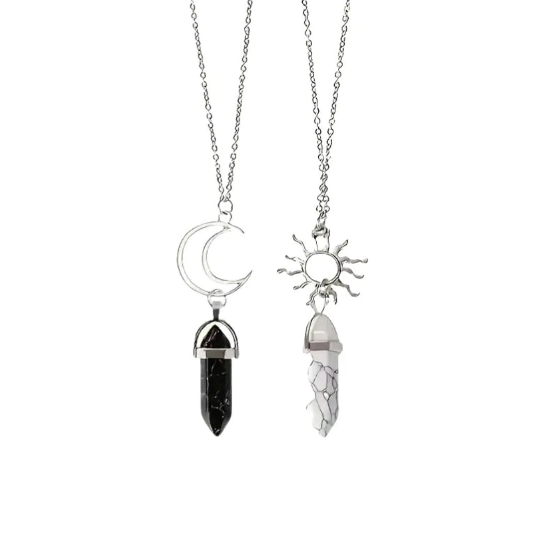 Sun & Moon Couple Jewelry Set – 2 Necklaces + 2 Bracelets