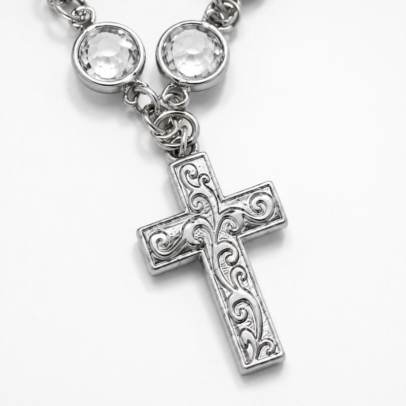 Crystal Cross Car Steering Wheel Charm