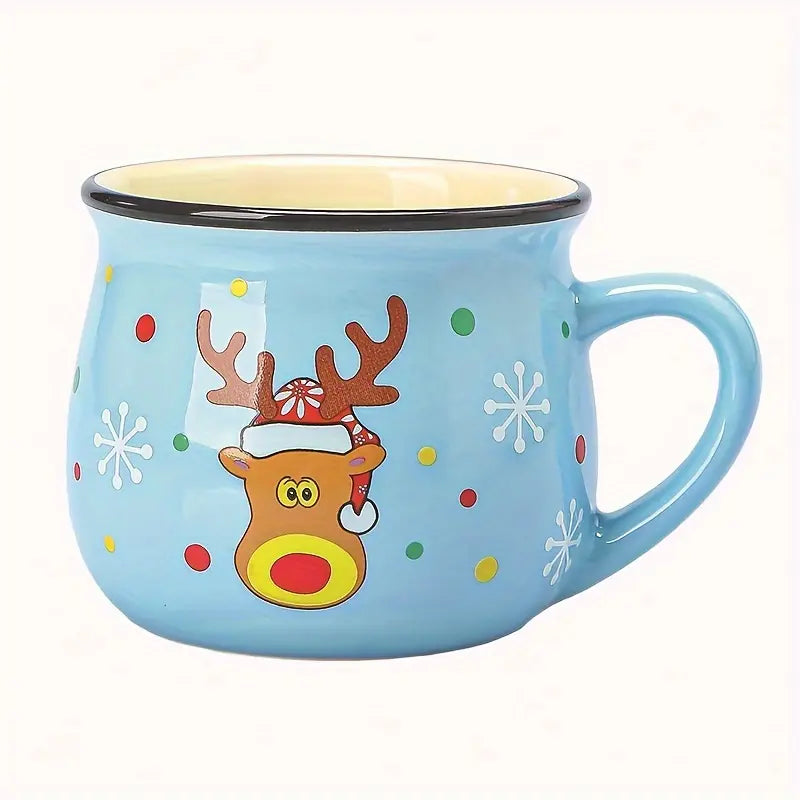 Cute Christmas Ceramic Mug Set – Festive Holiday Coffee Cups