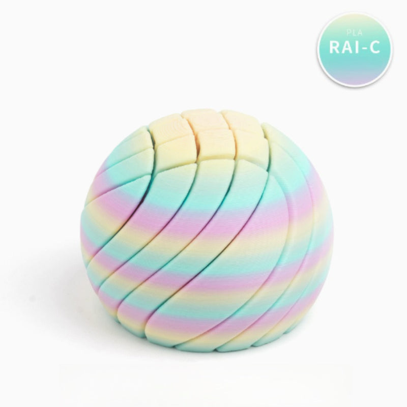 3D Printed Spiral Ball – Liquid Motion Desk Decor