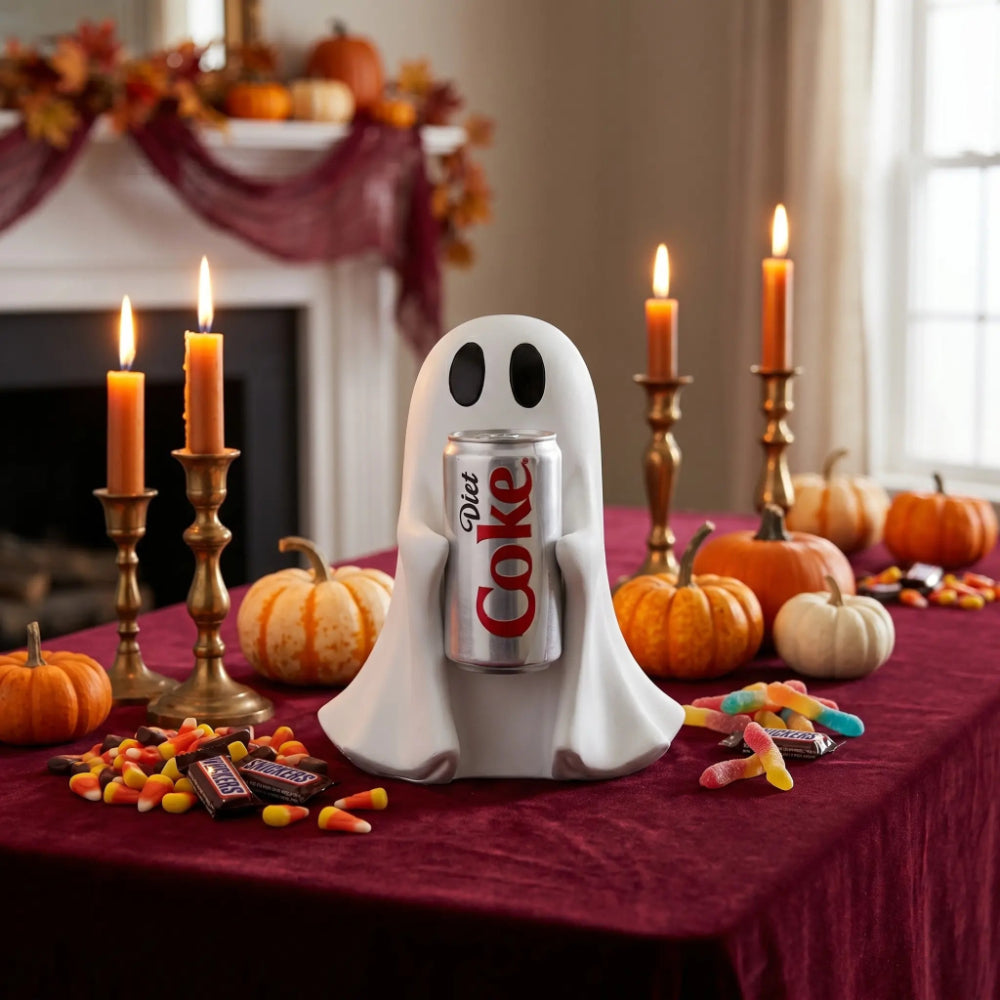 Cute Ghost Drink Holder Figurine – Funny Halloween Desktop Decor