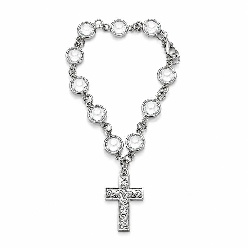 Crystal Cross Car Steering Wheel Charm