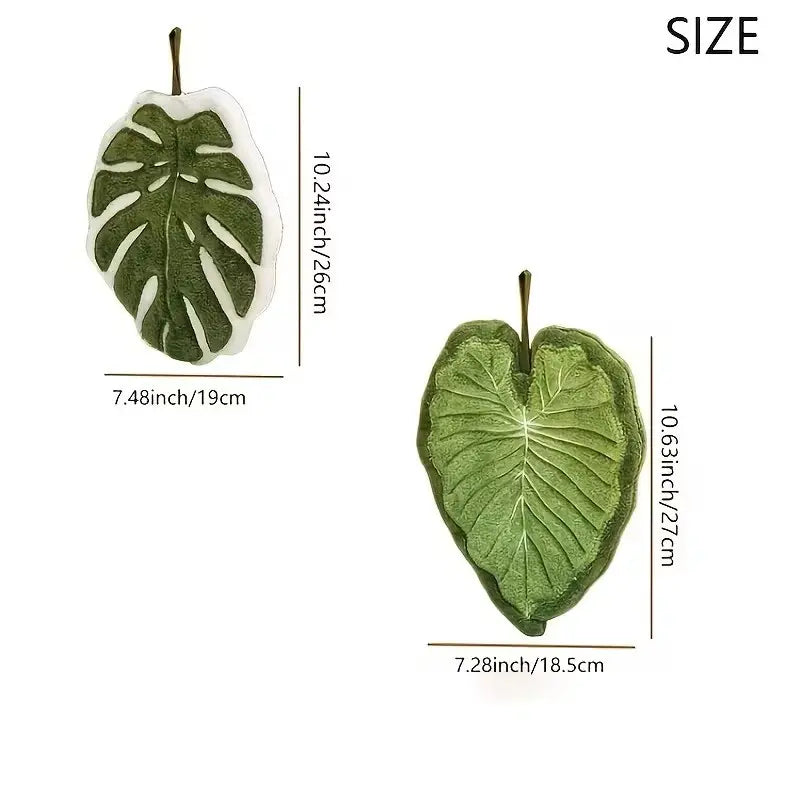 2-Pack Leaf Hand Towels – Ultra Absorbent Hanging Bathroom & Kitchen Towels
