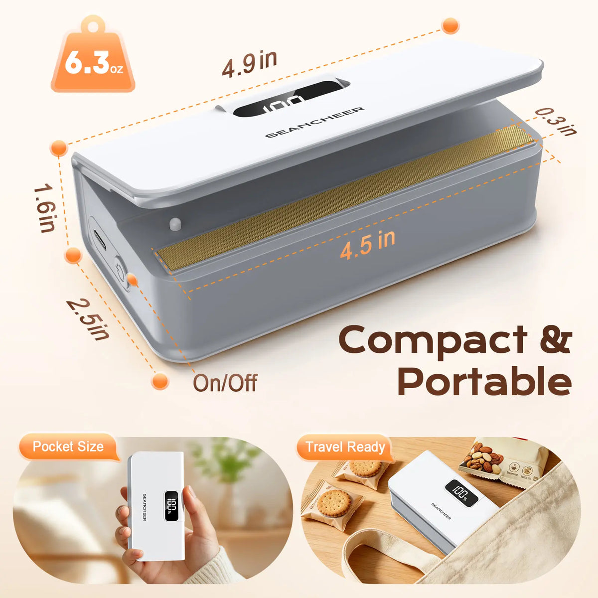 Mini Bag Sealer – Rechargeable Heat Sealer & Cutter with 6 Heat Levels