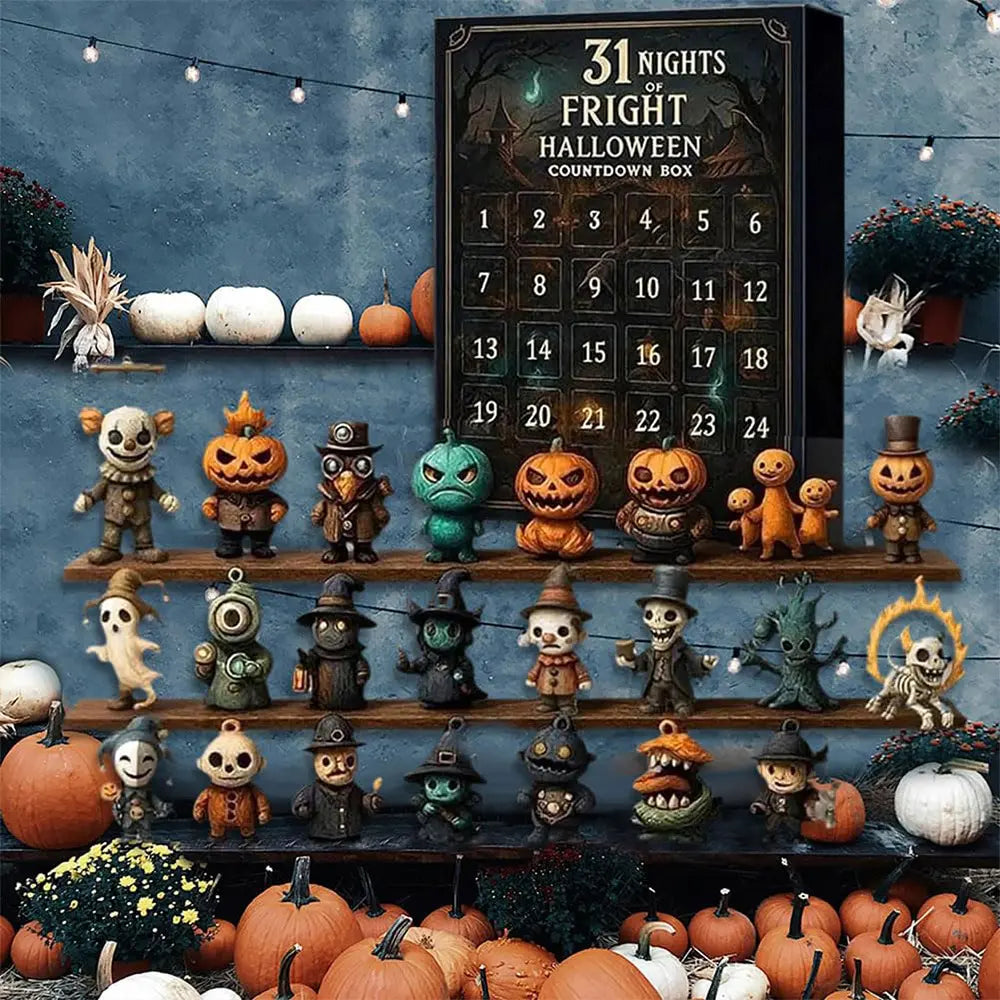 31 Days Halloween Countdown Calendar – Spooky Mini Figurine Surprise Box