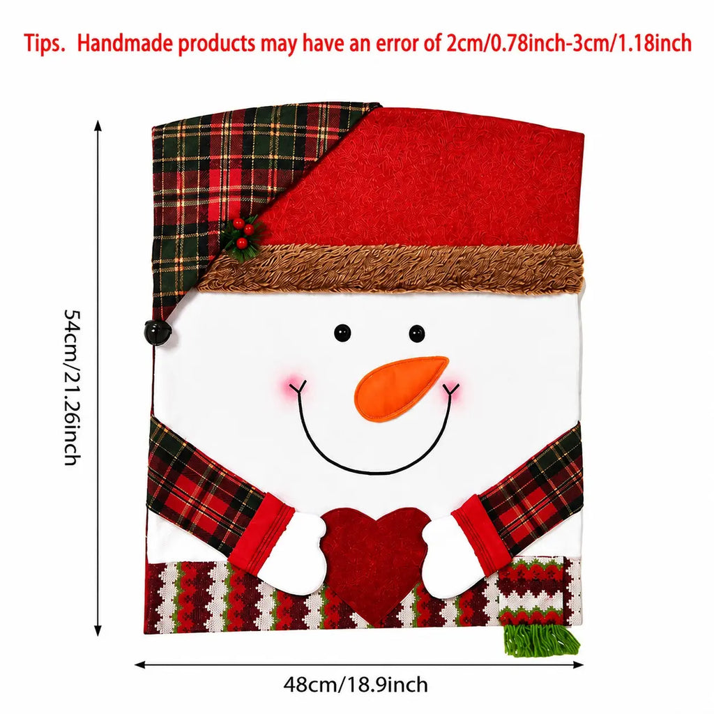 Christmas Character Chair Back Cover – Santa, Snowman & Reindeer
