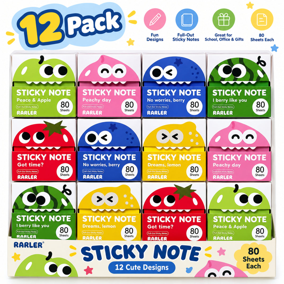 Cute Transparent Glitter Pull-Out Sticky Notes