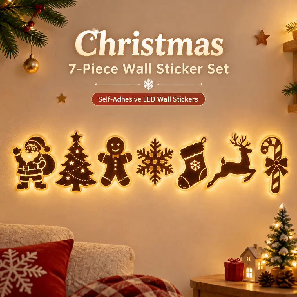 Lighted Santa & Reindeer Christmas Wall Decor