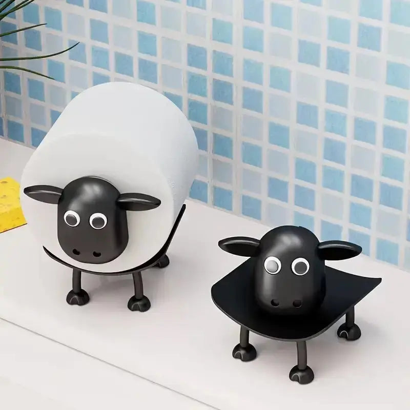 Cute Sheep Toilet Paper Roll Holder – Freestanding Bathroom Storage Organizer